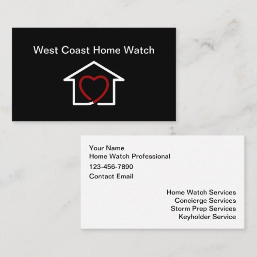 Homewatch & Concierge Services Visitenkarte (Vorne/Hinten)