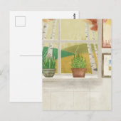 Homewindow spring Natur Zuhause Interior Postkarte (Vorne/Hinten)