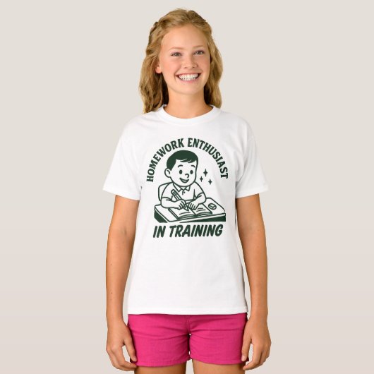 Homework Enthusiast In Training Funny School  T-Shirt (Vorne ganz)