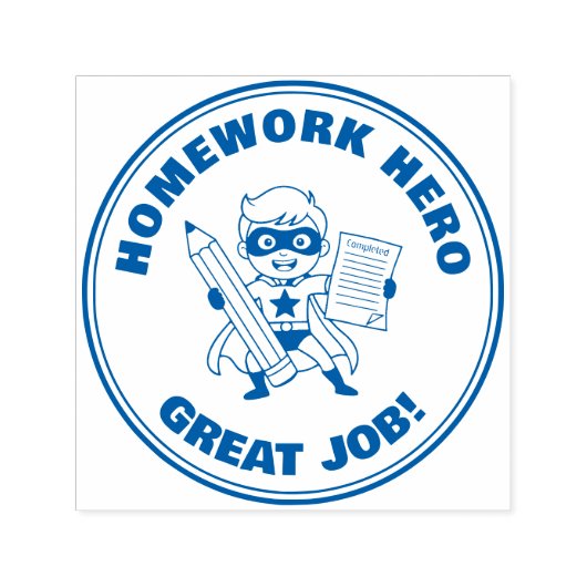 Homework Hero Teacher Reward Motivational Permastempel (Design)