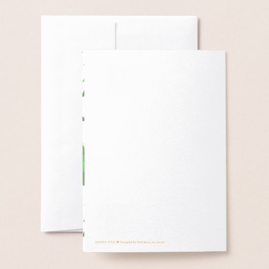 Homey Christmas Tree Muster Merry Christmas Gold Folienkarte (Rückseite mit Umschlag)