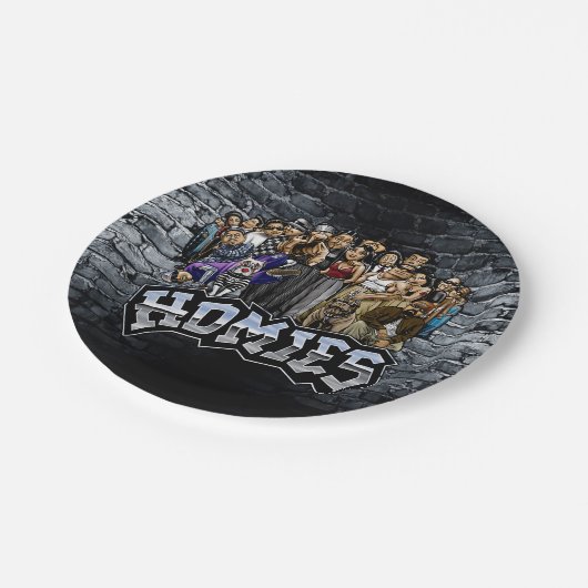 Homies Party Plates, Lil Homies Birthday Pappteller (Schrägansicht)