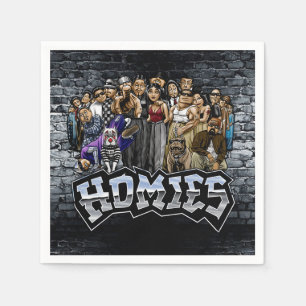Homies-Party-Tücher, 90er Old School Party   Serviette