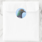 Homing Pigeon Round Sticker (Tasche)