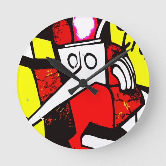 Hominid Runde Wanduhr (Vorderseite)