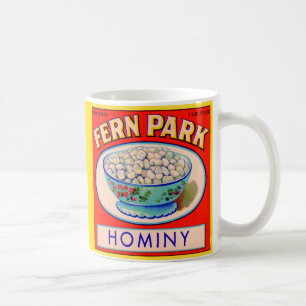 Hominy Grits Label aus den 1930er Jahren Kaffeetasse