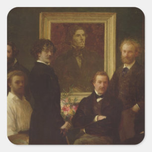Hommage an Delacroix, 1864 Quadratischer Aufkleber