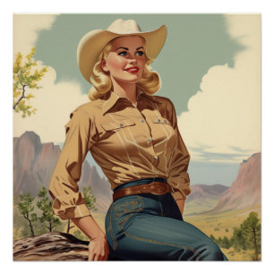 Hommage an den Cowgirl-Geist: Wild-West-Flüstern Poster