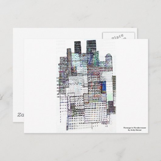 Hommage an Hundertwasser Postkarte (Vorne/Hinten)