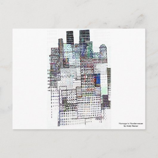 Hommage an Hundertwasser Postkarte (Vorderseite)