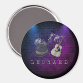 Hommage an Leonard lila Lichter Magnet (Vorderseite/Rückseite)