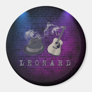 Hommage an Leonard lila Lichter Magnet