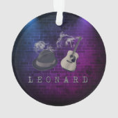 Hommage an Leonard lila Lichter Ornament (Rückseite)