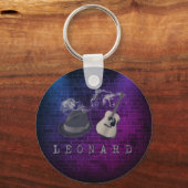 Hommage an Leonard lila Lichter Schlüsselanhänger (Vorderseite)