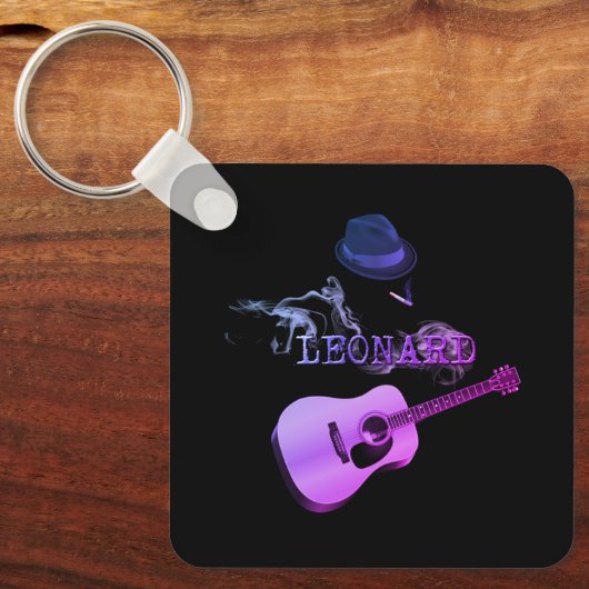 Hommage an Leonard Zigarette lila Schlüsselanhänger (Vorderseite)