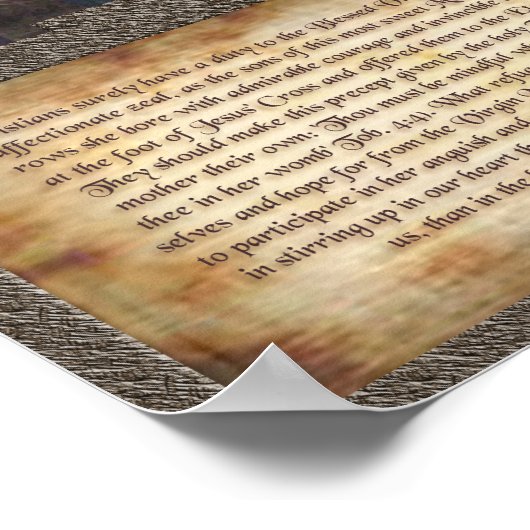 Hommage an Unsere Mutter der Trauern. Poster (Ecke)