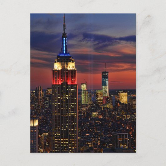 Hommage in Light Sept 11, World Trade Center ESB # Postkarte (Vorderseite)