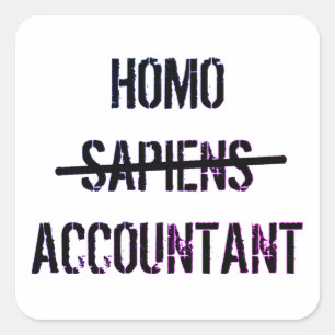 Homo Accountant Quadratischer Aufkleber