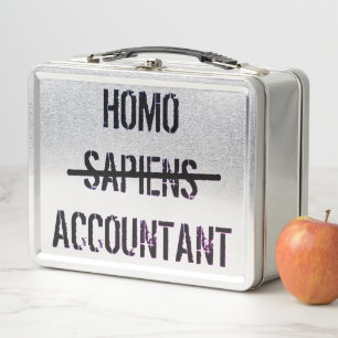 Homo Buchhalter Metall Brotdose
