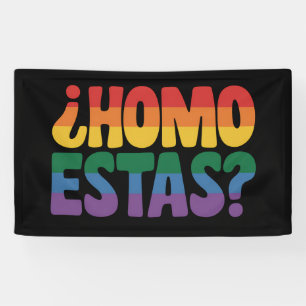 Homo Estas Funny Spanish Mexican Gay Ally LGBTQ Banner