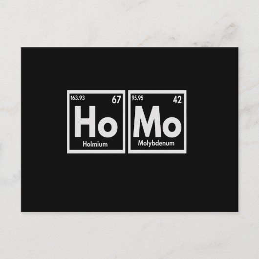 Homo Gay Pride Chemieelemente Shirt Funny LGBTQ Postkarte (Vorderseite)