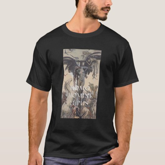 Homo Homini Lupus Gemälde von Maximilian Pirner T-Shirt (Vorderseite)