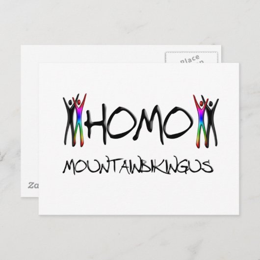 Homo Mountainbike Postkarte (Vorne/Hinten)