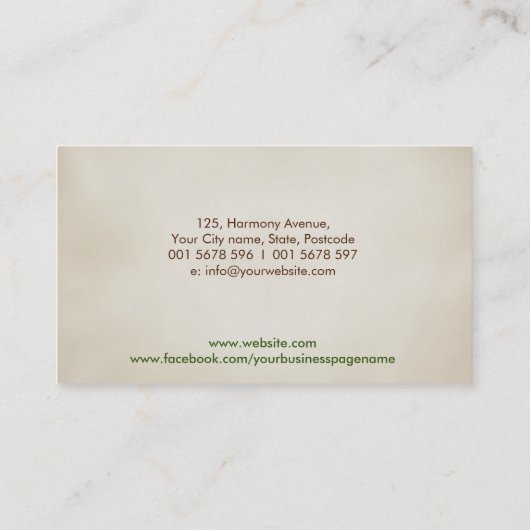 Homöopathie - Kräutermedizin - Naturopath Visitenkarte (Rückseite)