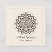 Homöopathie Mandala Symmetry | weiß Quadratische Visitenkarte (Vorderseite)