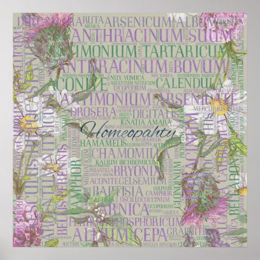 Homöopathie - Word Art with Remedies Poster (Vorne)