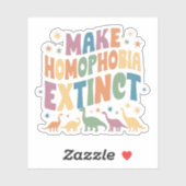 Homophobie aussterben Dinosaurier Pride LGBTQ Aufkleber (Blatt)