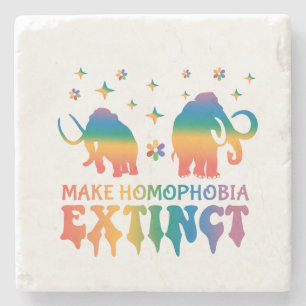 Homophobie aussterben - Rainbow Elephant LGBTQ Steinuntersetzer