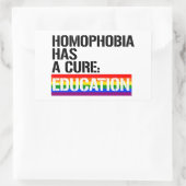 Homophobie hat ein Heilmittel: Bildung Rechteckiger Aufkleber (Tasche)
