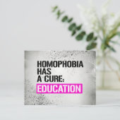 Homophobie hat Heilmittel - Bildung - LGBTQ rechts Postkarte (Stehend Vorderseite)