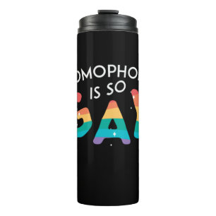 Homophobie ist Gay LGBT Pride Gay Rainbow Flag Sti Thermosbecher