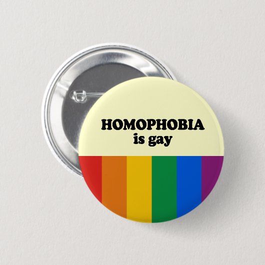 Homophobie ist homosexuell button (Vorne & Hinten)