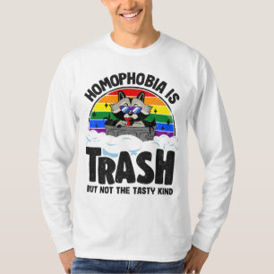 Homophobie ist Mülleimer Raccoon Rainbow Flag Gay  T-Shirt