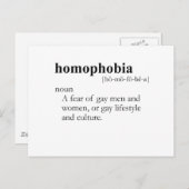 HOMOPHOBIK (Definition) Postkarte (Vorne/Hinten)