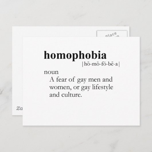 HOMOPHOBIK (Definition) Postkarte (Vorne/Hinten)