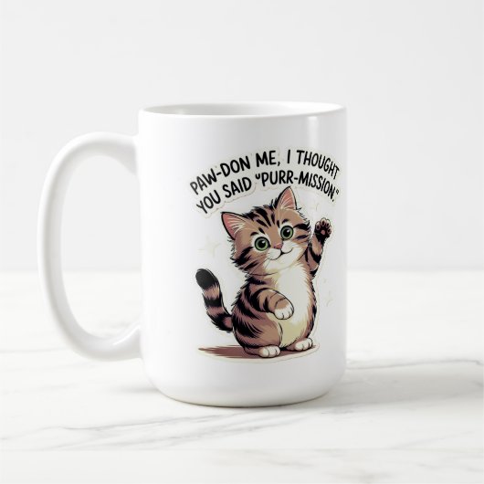 Homophon-Witz über Katzen Tasse (Links)