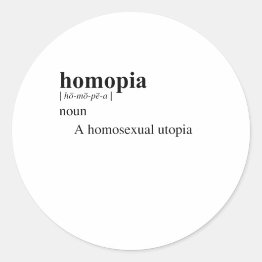 HOMOPIA RUNDER AUFKLEBER (Vorderseite)