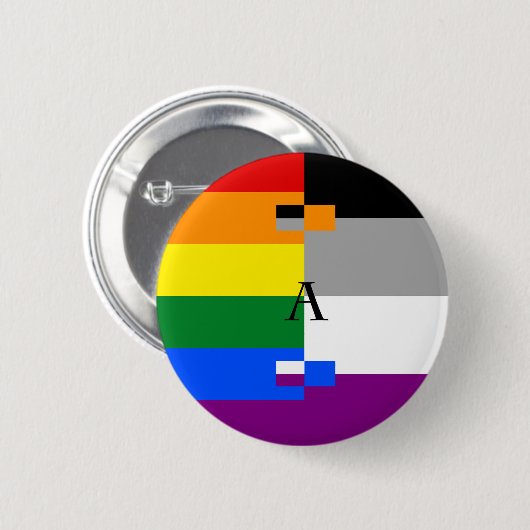 Homoromantic asexuales Homo-As-Button Button (Vorne & Hinten)
