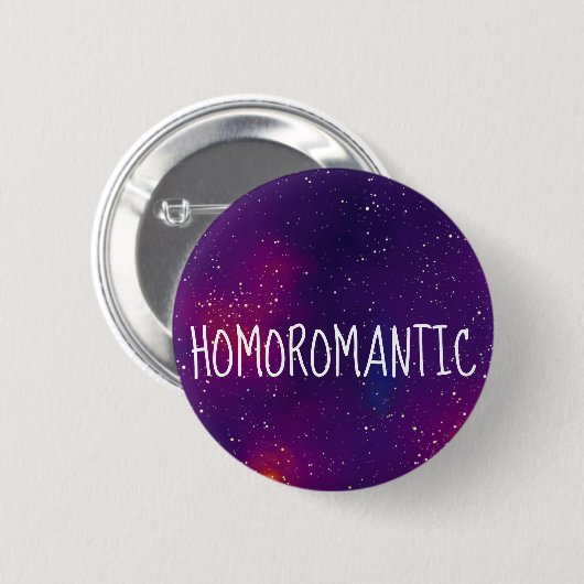 Homoromantische, anpassbare Galaxie-Identität Button (Vorne & Hinten)