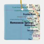 Homosassa Springs Florida Karte Keramikornament (Vorderseite)