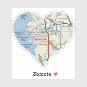 Homosassa Springs Vintage Karte Aufkleber