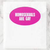 HOMOSEXUALE SIND GEPÄCKT OVALER AUFKLEBER (Tasche)