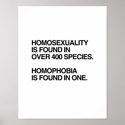 HOMOSEXUALITÄT FINDET SICH IN 400 ARTEN POSTER (Vorne)