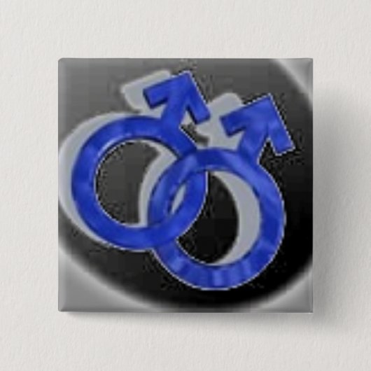 Homosexuell-Symbole Schwarzes Button (Vorderseite)
