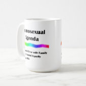 Homosexuelle Agenda Kaffeetasse (Vorderseite Links)