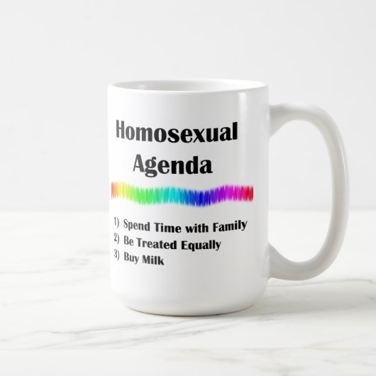 Homosexuelle Agenda Kaffeetasse (Rechts)